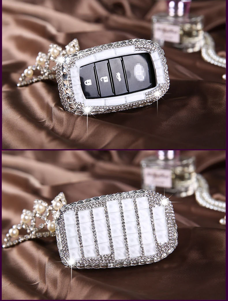 Роскошное бриллиантовое украшение ключа автомобиля чехол/ключ держатель для Toyota Land Prada Corolla RAV4 Crown Reiz Highlander аксессуары