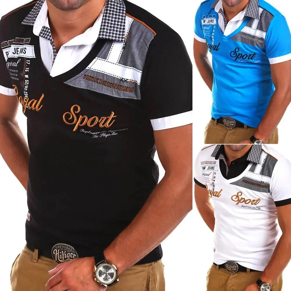 

Men's Fashion Personality Cultivating Short-sleeved Polo Shirts