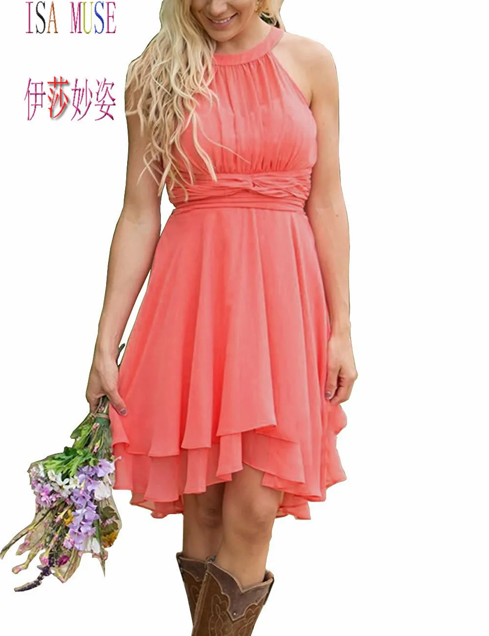 high low royal blue bridesmaid dresses