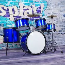 Red/Blue 5-PC Child Junior JR Drum Set Kit +Drumstick+Throne +Cymbl Starter For Musical Percussion Instruments Lover Gift