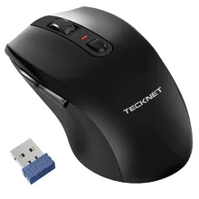 Tecknet альфа эргономичный 2.4 г беспроводная оптическая мобильная мышь с usb nano-приемник для портативных пк компьютер 6 кнопки