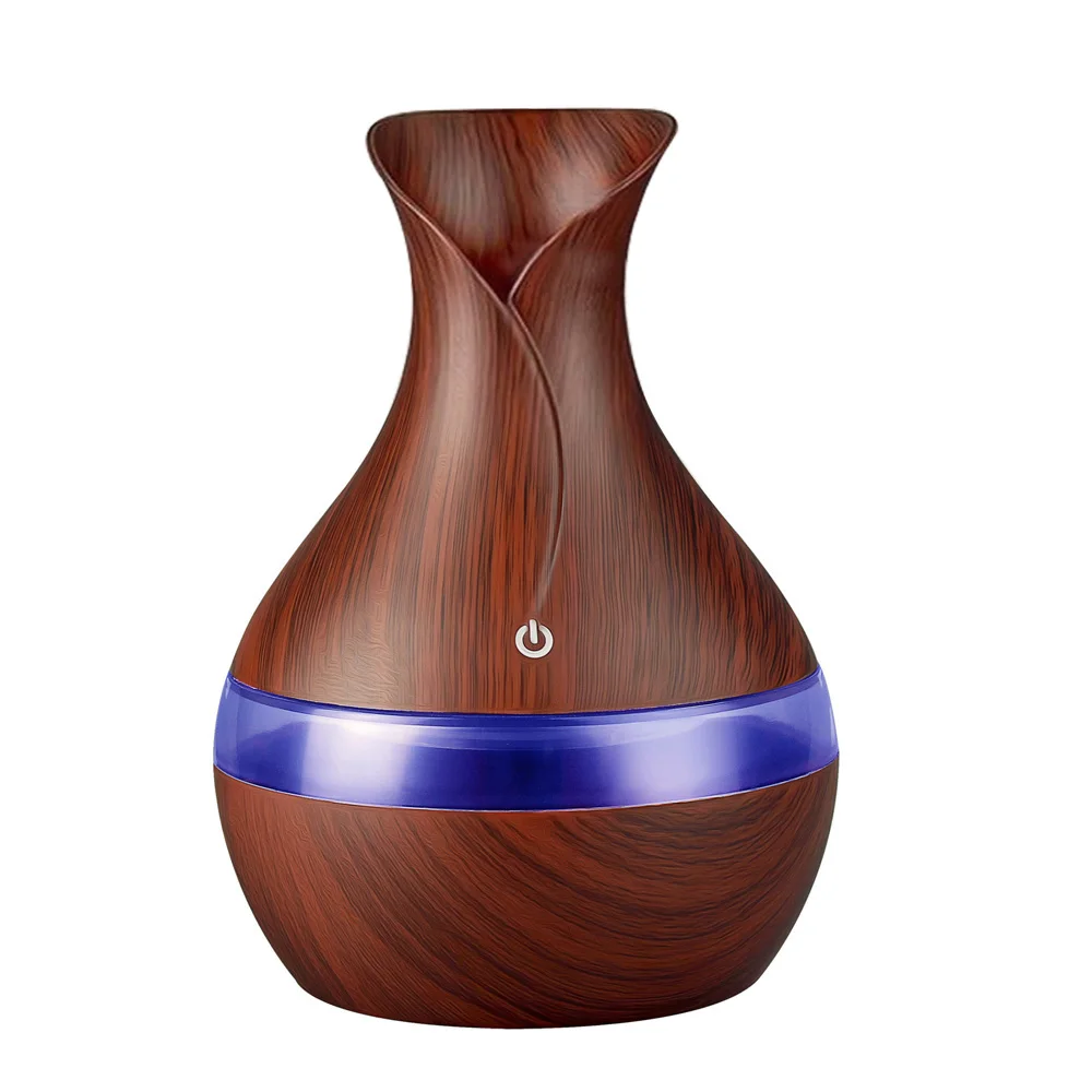 

350ML USB Electric Aroma Air Diffuser Wood Grain Ultrasonic Essential Oil Aromatherapy Air Humidifier Cool Mist Maker LED Light