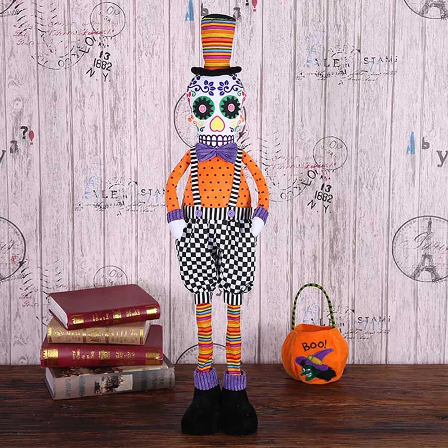 Halloween Decorate Props Ornaments Hallowmas Artificial Skull Skeleton Ghost Dolls Hanging Ornament Decoration Party Supplies (24)