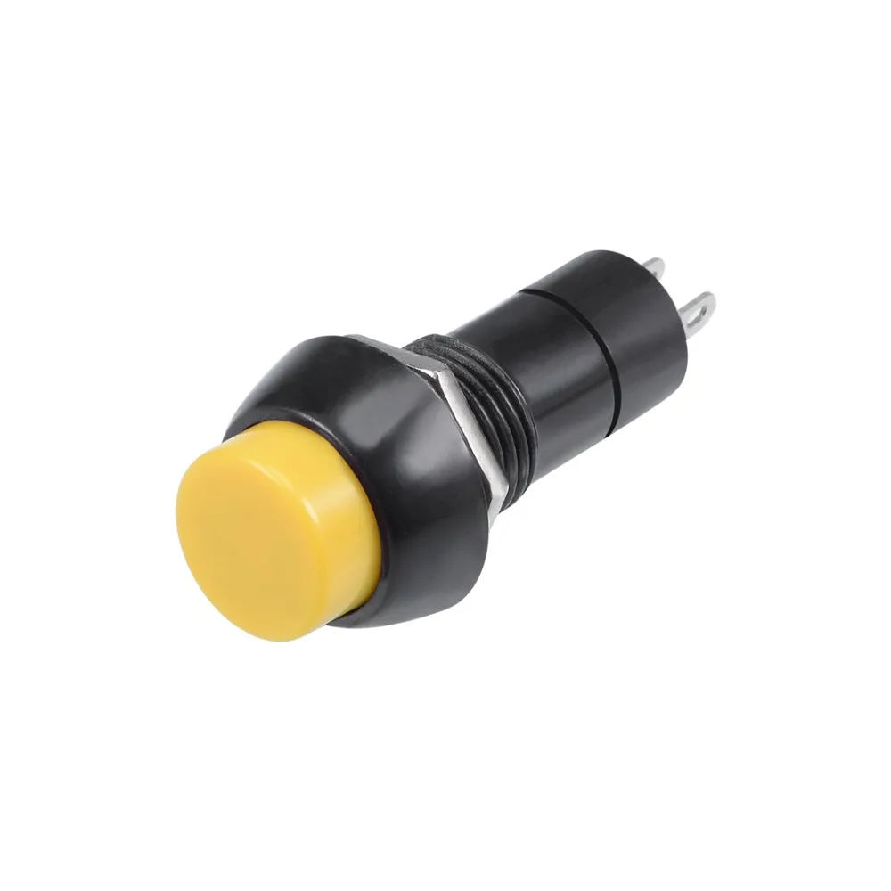 

UXCELL 8Pcs 12mm Switches Accessories Latching Push Button Switch Yellow Self-Locking Round Button SPST NO Electrical Equipment