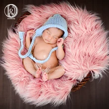 D& J 100x75 см новорожденных Фотография одеяло из искусственного меха корзина наполнитель реквизит Детские фотосессии fotografia корзина Stuffer слой одеяло