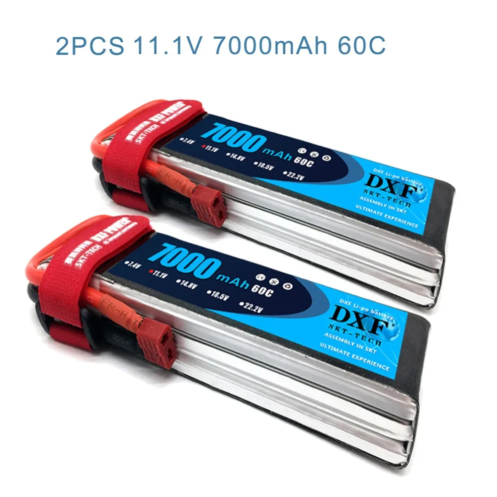 t para Traxxas 2 Pcs Dxf 3 2 s s 60c 4s 7.4 v 11.1 v 14.8 v 7000 Mah Bateria Lipo rc Peças Hard Case e deans Trx4 Carros Buggy Avião Barco 4 7000 mah 60c lipo bateria peças rc