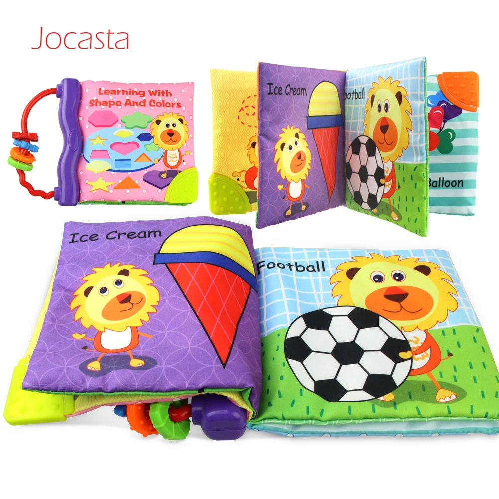 

Baby Toys Soft Cloth Book Baby Rattles Teether Rustle Sound Learning Shape and Color for Kids Toys Infant Child Rattles Gifts ]
