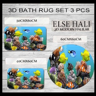 

Набор ковриков для ванной из 3 предметов, 60 х60 см, 50 х60 см, 40 х60 см