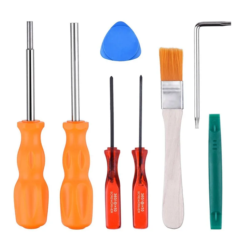 

8Pcs Full Tool Kit Game Accessories Professional For Nintendo Gaming Consoles With Security Screwdriver Game Bit Parts