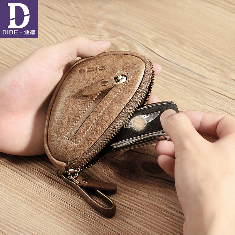 DIDE Brand Key Wallet Mini Coin Wallet Genuine Leather 2018 housekeeper for keys purse keychain Car Key Case holder organizer