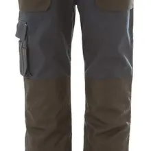 Синие брюки со вставками коричневые