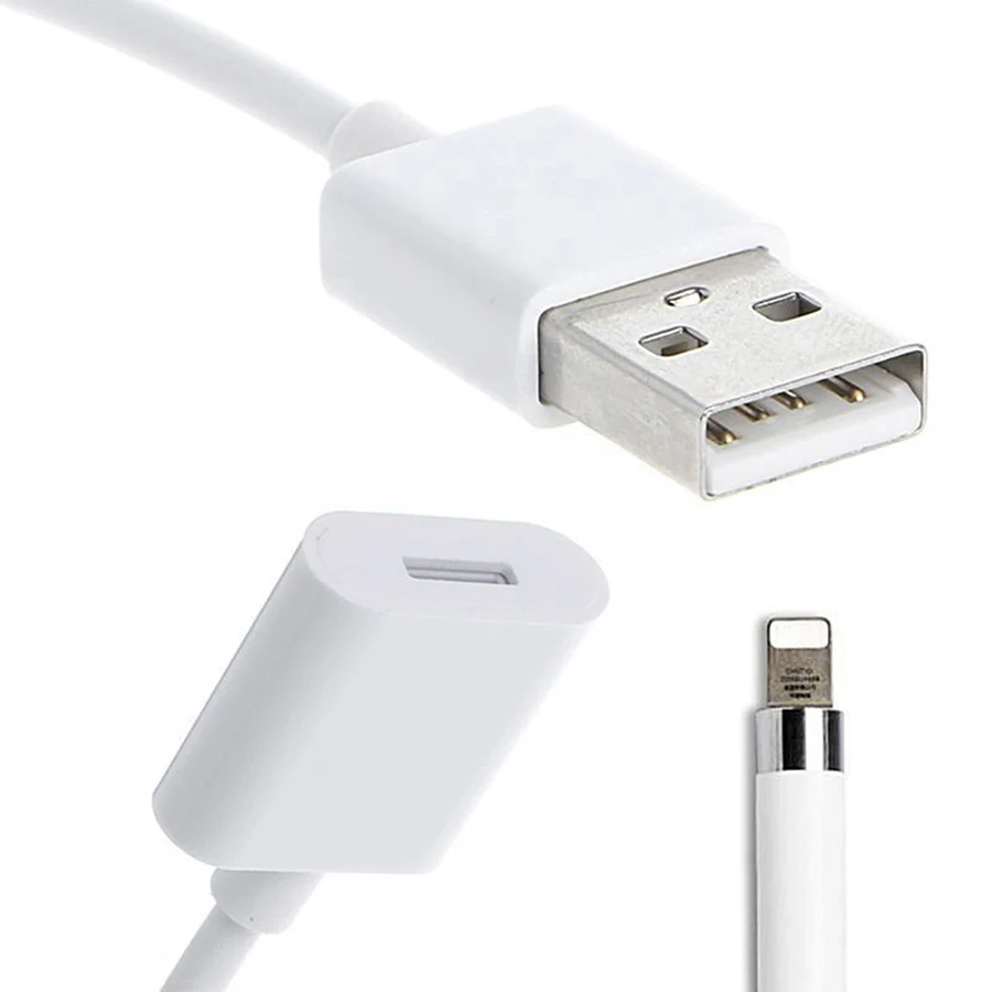 USB Charging Adapter Cable Connector for Apple Pencil Male to Female Extension Charge Converter Cable for iPad Pro Touch Stylus (6)