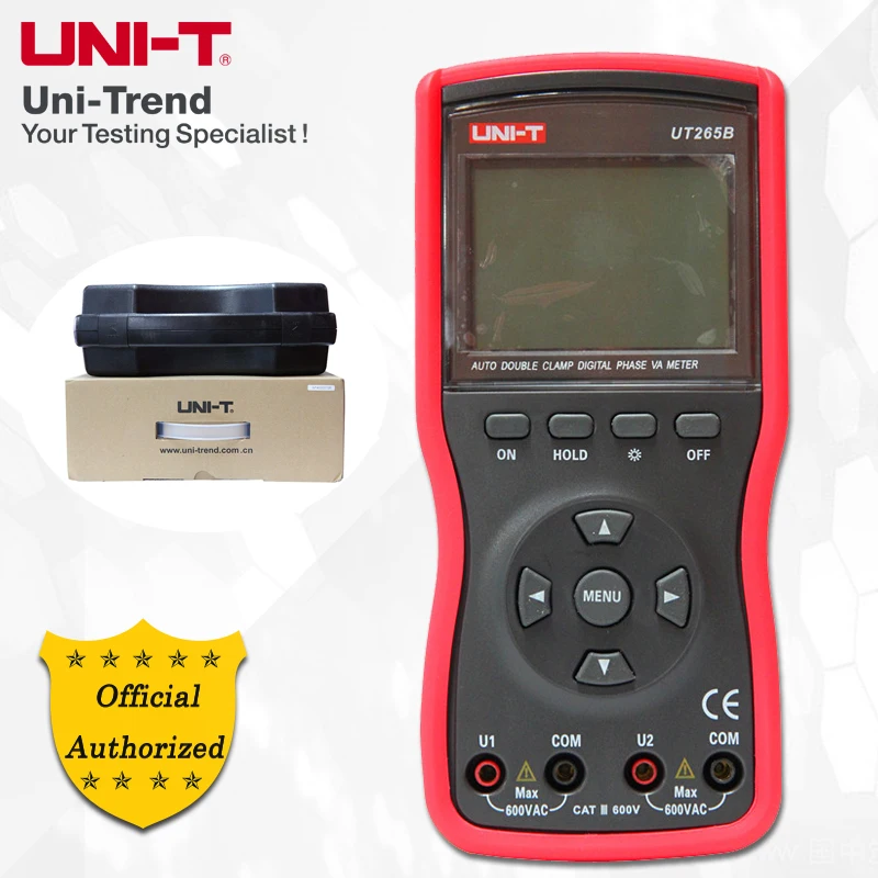 

UNI-T UT265B Интеллектуальный 2/3 фазный зажим Voltammeter; Двухзажимный фазный вольтметр-ампер, RS232 передача данных/хранение данных