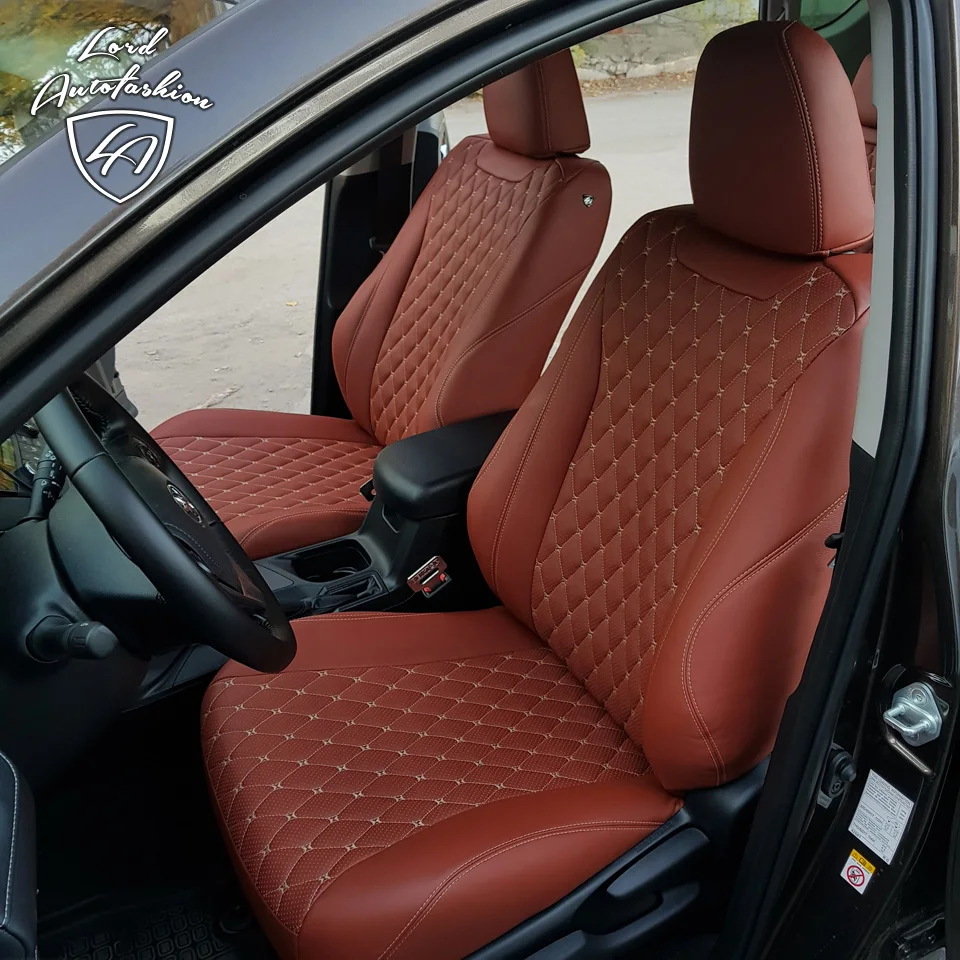 Для Toyota RAV4 XA40 2013 2019 Модельные авточехлы из экокожи (Модель Байрон)|Чехлы на