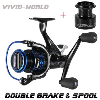 

2018 High Quality Double Brake Fishing Reel Strong Double Spool Carp Fishing Feeder Spinning Reel Reel Fishing Fishing Tackle