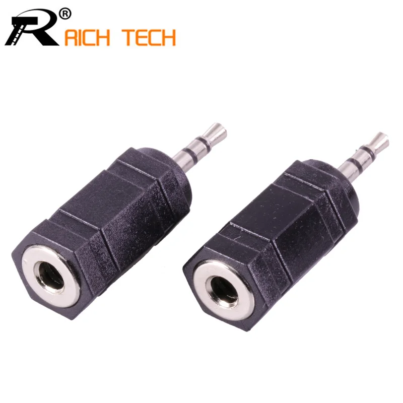 

3Pcs MINI Jack 2.5mm Stereo Male Plug to Audio Connector 3.5mm Stereo Jack Socket Nickle plated Earphone adapter DIY play