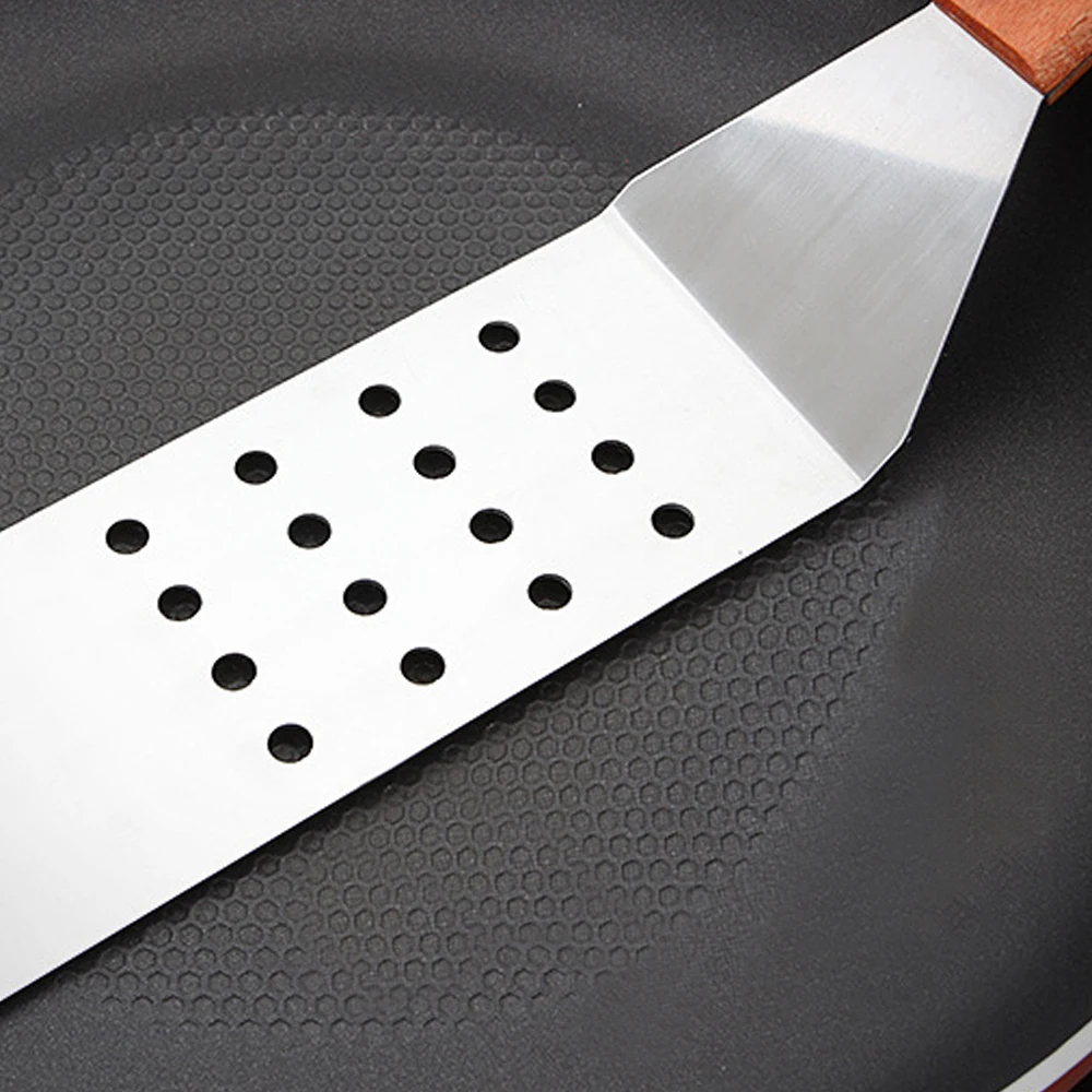 

Stainless Steel Fried Shovel Spatula Steak Pizza Grasping Cutters Spade Pastry Cook Tools Wooden Handle Kitchen [3]