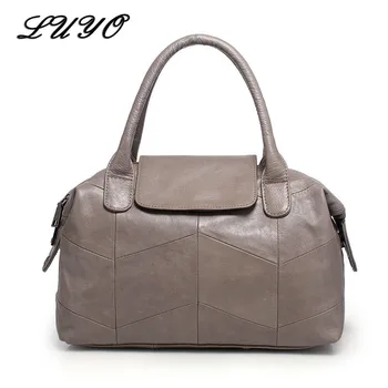

LUYO Genuine Leather Women Leather Luxury Handbags Women Messenger Bags Designer Girl Shoulder Crossbody Big Bag For Female Tote