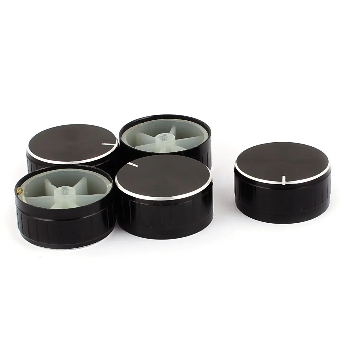 UXCELL 5 Pcs 40Mm X 6Mm Aluminium Alloy Potentiometer Control Knob Mini