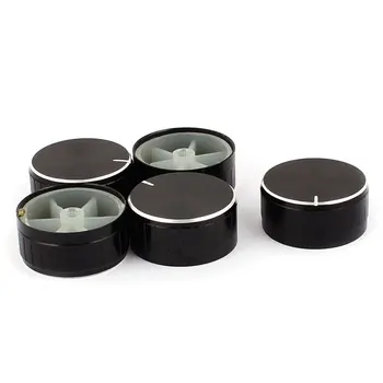 

UXCELL 5 Pcs 40Mm X 6Mm Aluminium Alloy Potentiometer Control Knob Mini Cap Knurled Button Black Cap Control Knob Switch Tools