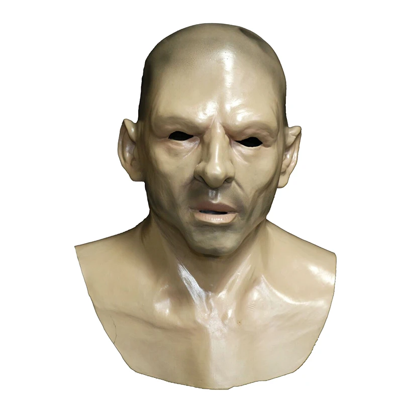 

Realistic Human Face mask Party Cosplay Man Mask Disguise Bald Man Strong Male Face Mask Masquerade Cosplay Props