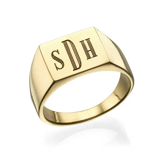 men initial ring
