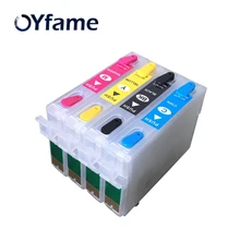 OYfame 4 цвета T1281-T1284 многоразового картриджа для Epson Stylus S22 SX125 SX420W SX425W BX305F принтер с чипом ARC