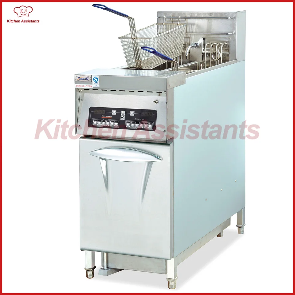 

DF32A 2 tank vertical free standing computer oil fryer with oil filter for commercial use exclusively for KFC
