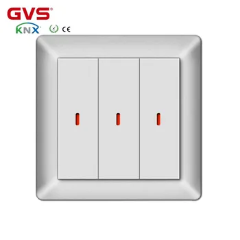 

Smart Home Automation KNX/ EIB GVS K-BUS push button 3 gang Intelligent Building Control System silver color