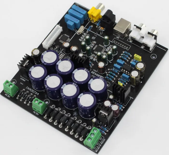 Assemble AK4490+AK4118 Soft Control Audio DAC Decoder Board Fiber optic Coaxial Input DAC (Does not include USB daughter card)