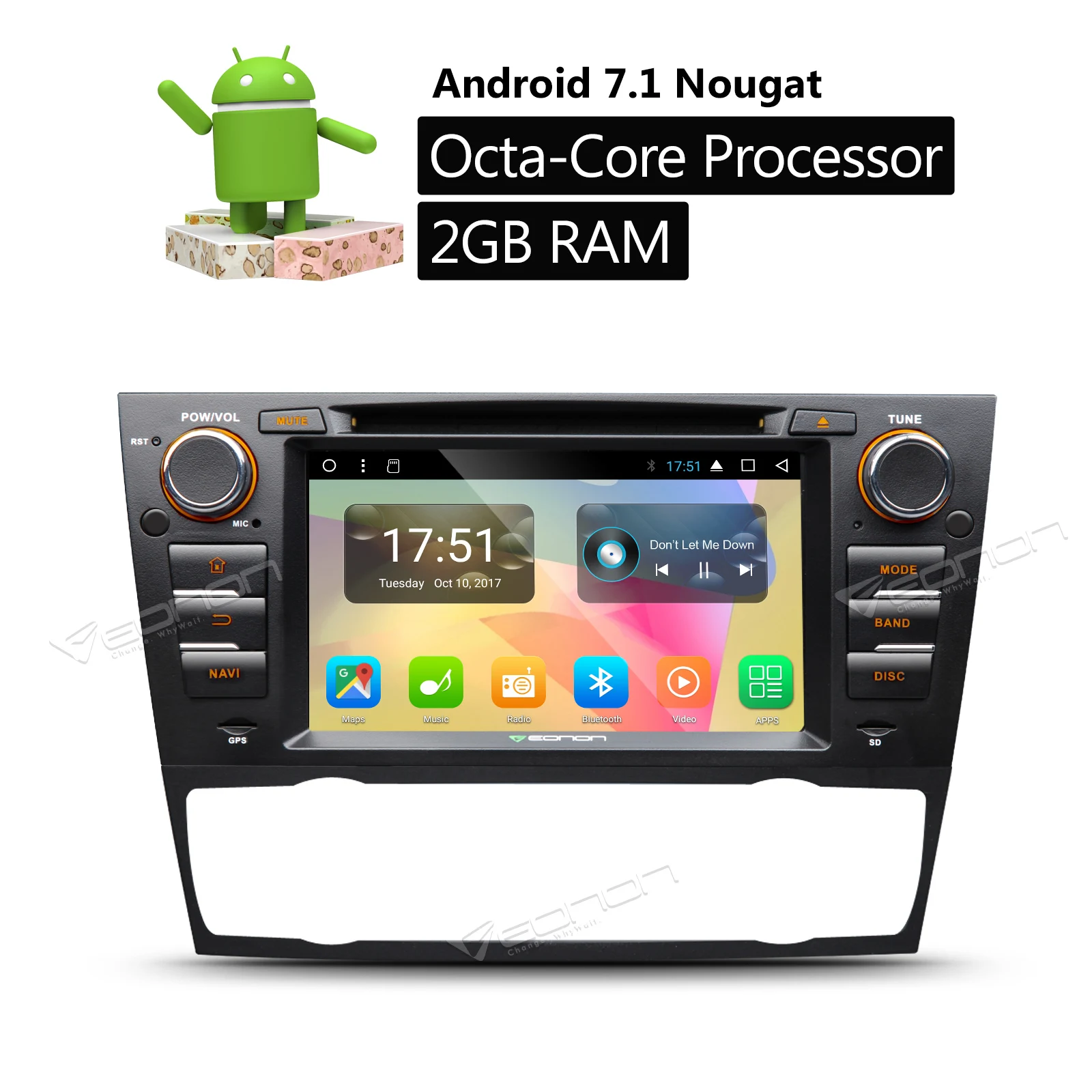 Eonon GA8165A Android 7.1 8 в тире dvd-плеер автомобиля стерео gps-навигация для BMW 3 серии E90/