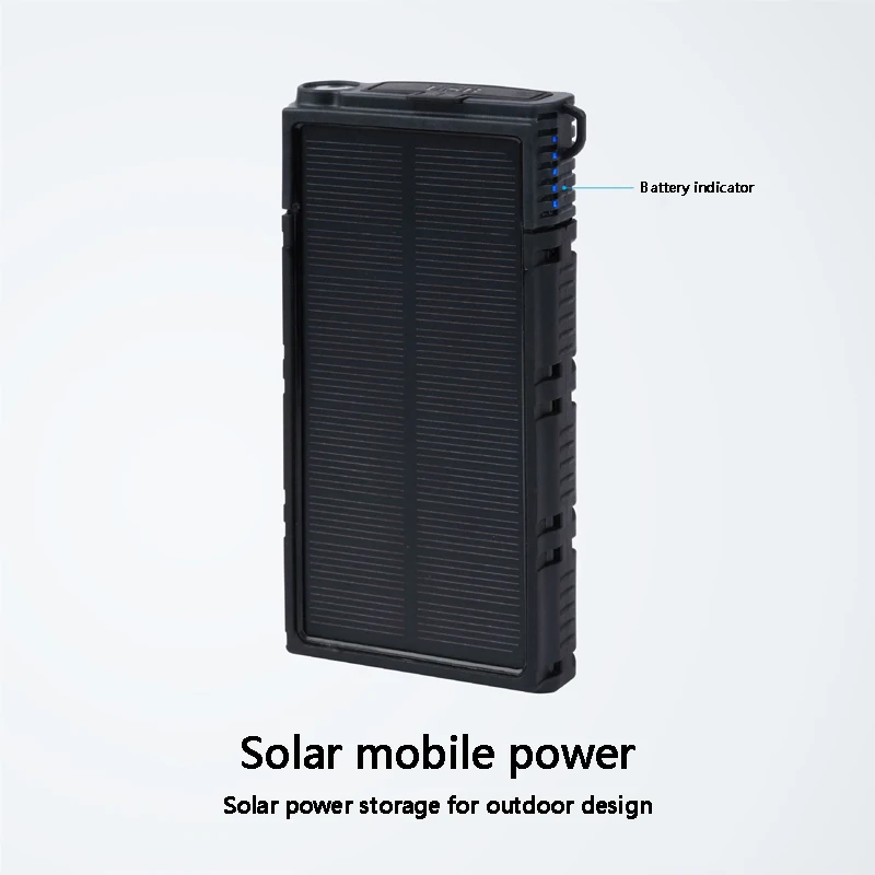 

Solar Power Bank 20000mAh Multifunction Solar Charger Waterproof and Fallproof + LED Light Dual-USB Portable External Battery