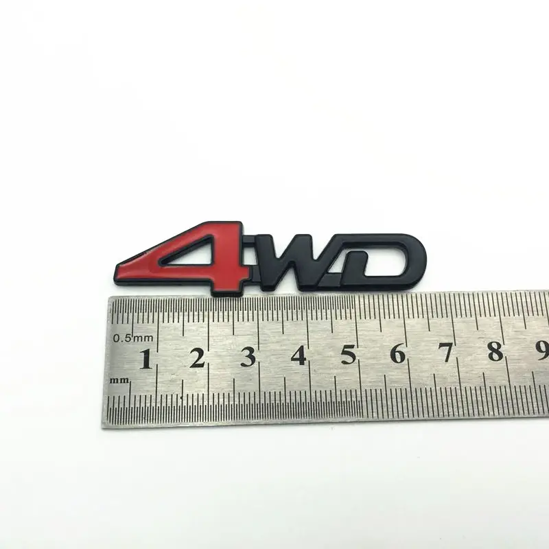 FDIK 2PCS/set Car Tail Rear Side Metal 4x4 RC Car 4WD Sticker 3D Chrome Badge Car Emblem Badge Decal Auto Decor Styling 4WD