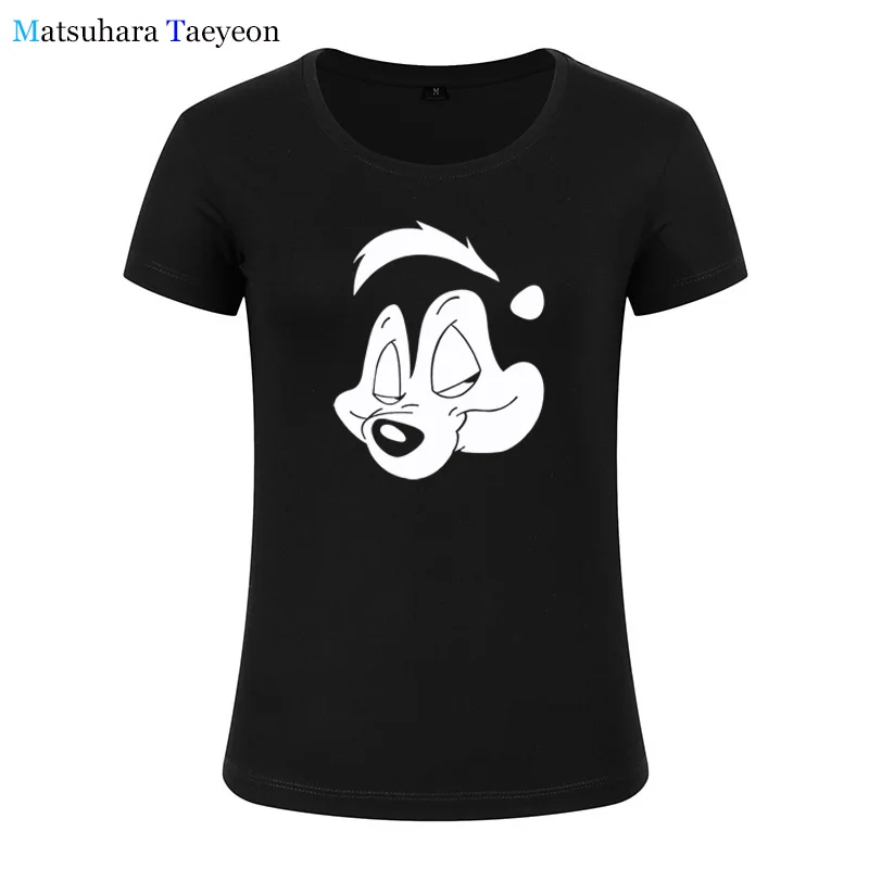 

new fashion Cotton Pepe Le Pew Slash Guns n roses women t shirt funny Punk Rock Metal shirt Women's short sleeve brand harajuku