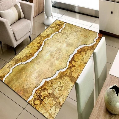 Винтажный коричневый желтый старомодный настенный дорожный 3d принт нескользящий микрофибра Гостиная декоративный современный моющийся коврик