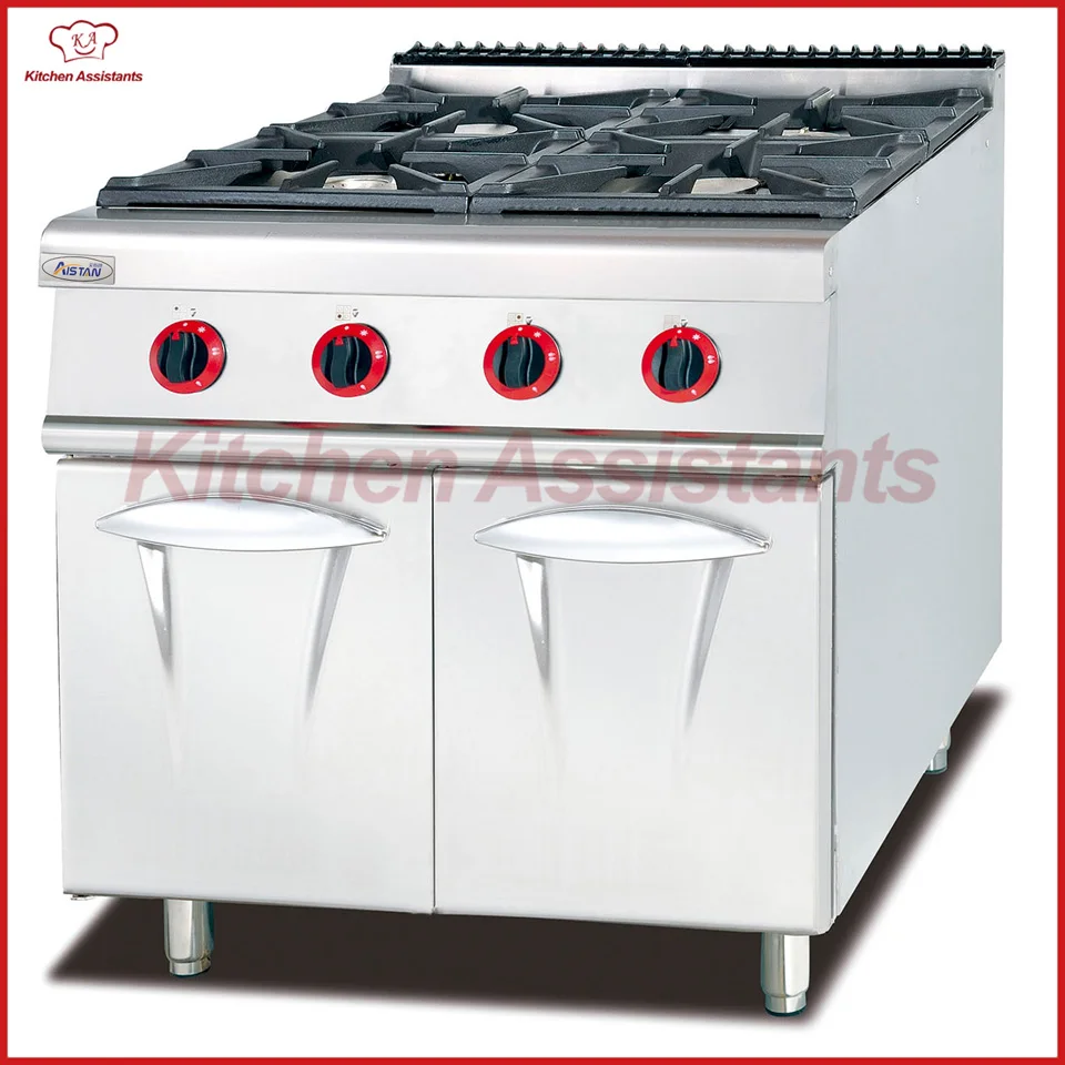 

GH787 gas range with 4 burner with cabinet of cooking range