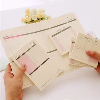 

Daily Weekly Month Planner Check List Portable Small Book Memo Pad Sticky Notes Stationery School Supplies Escolar Papelaria