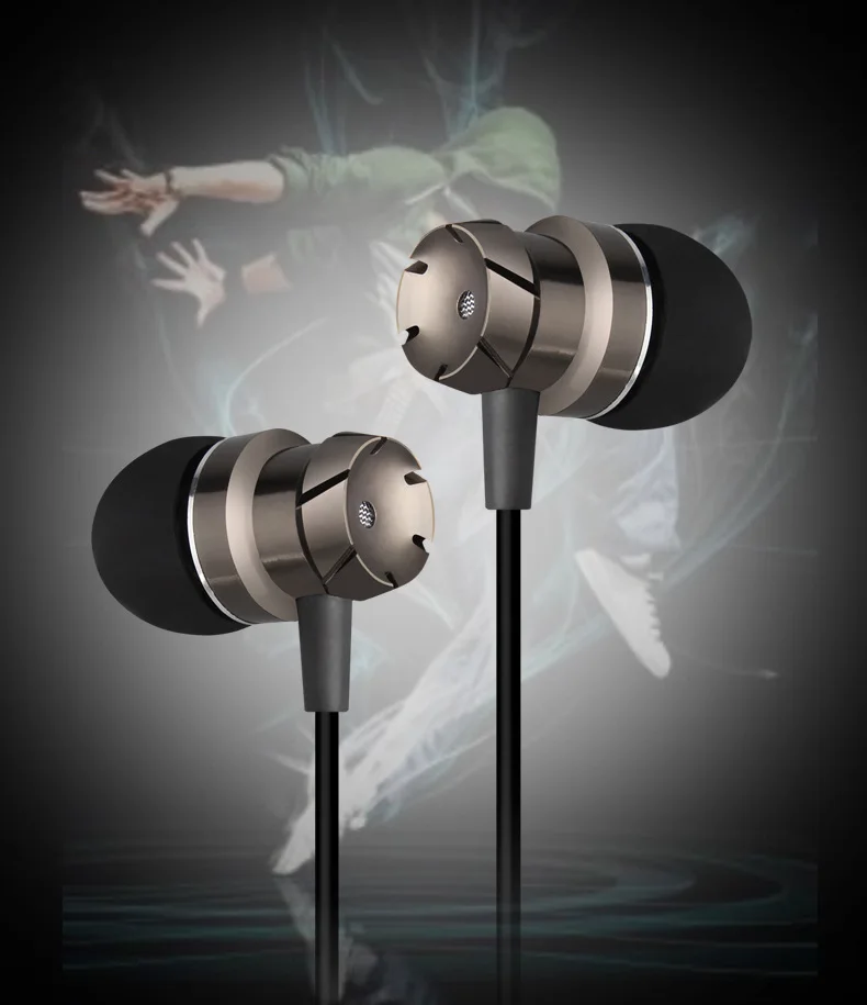 EM3 Metal Earphones Stereo Earpieces Super Bass Headset Sport Running Handsfree Noise Reduction Earbuds With Mic For iPhone 5 6S