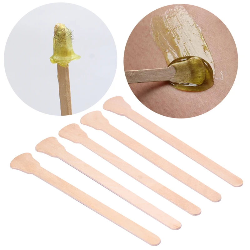 20pcs Face Mask Bar Wooden Spatulas Body Hair Removal Sticks Waxing Disposable Wax Applicator
