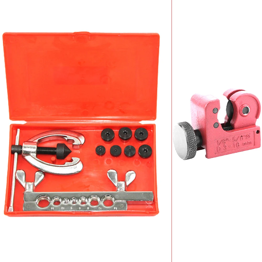 Double Flaring Tool Kit w/ Mini Tubing Cutter Brake Air Water Gas