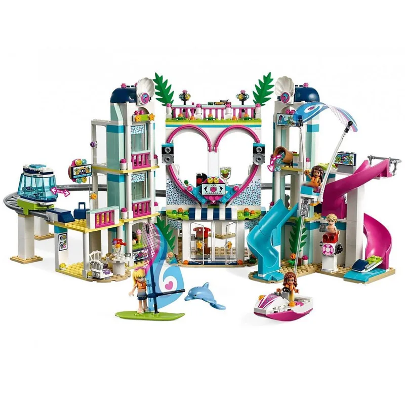 

41347 1029pcs Friends Series The Heartlake Resort Holiday Model Building Block Brick Set Toys For Children 11035 Gift