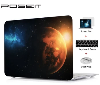

For Apple Macbook Touch Bar 13 15 Hard Case Cover Laptop Shell+Keyboard Cover+Screen Film+Dust Plugs For Air 11 13 Pro 13 15