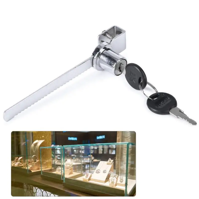 

Sliding Window Glass Cabinet Lock Hasps Latch with Key for Mobile Showcase Display Case Furniture Hardware Locks