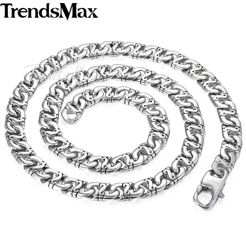 Trendsmax, мужское ожерелье, 316L, нержавеющая сталь, цепочка, ожерелье, мужская мода, ювелирные изделия, дропшиппинг, подарки, 18-36 дюймов, HN01