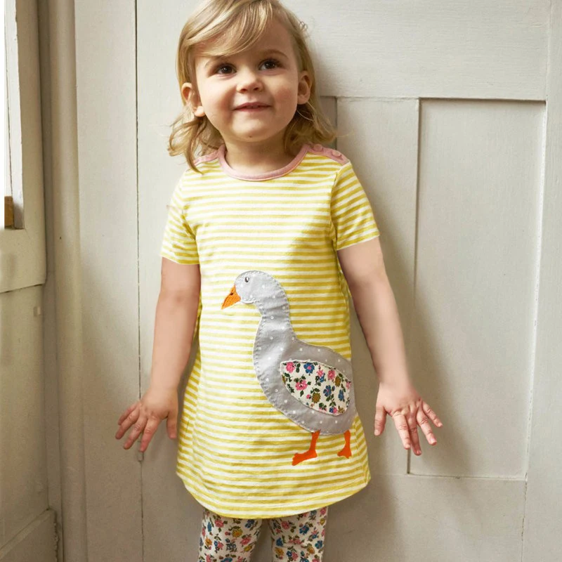 

Summer Short Sleeve Round Neck Mini Dress Kid Girl New Fashion Child Cute