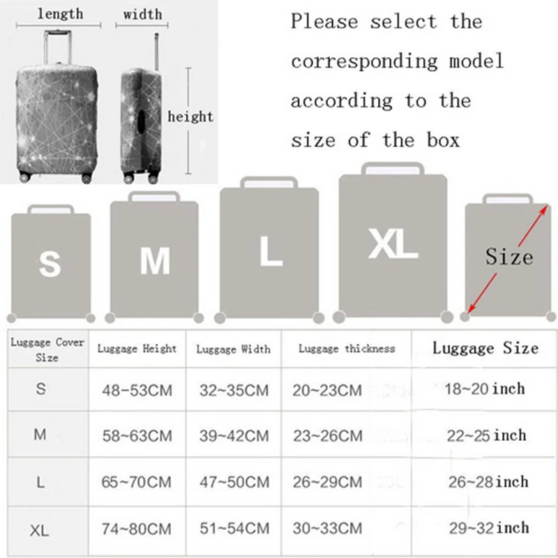 Чехол для багажа для путешествий эластичный Чехол для багажа растягивающийся чехол для S/M/L/XL, подходит для 18-32 дюймов Чехол чехол для путешествий аксессуары