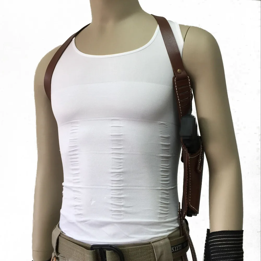 Arma de Couro Bolsa de Ombro Coldre de Couro Coldre de Arma Encaixa Médio Quadro Auto Pistolas Vertical Genuíno Mão Direita se 8 de Couro Vertical Bolsa de Ombro Coldre