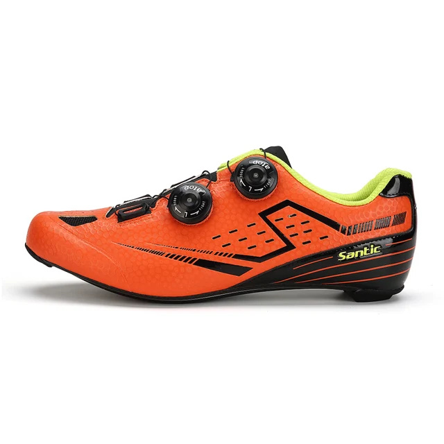 Buy Santic Men's Orange Road Cycling Shoes Carbon