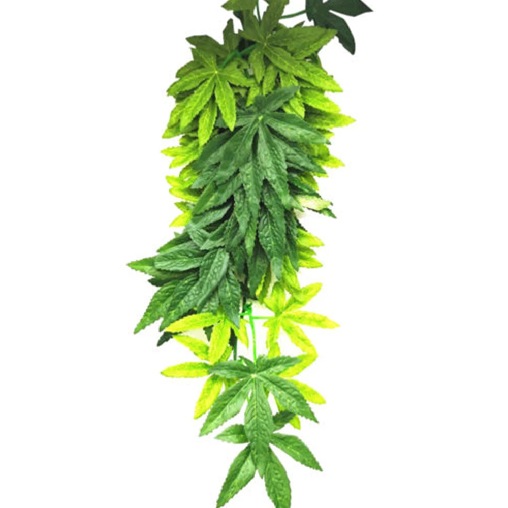 

30/40/50cm Aquarium Reptile Fish Tank Artificial Fake Hanging Leaves Plant Decor