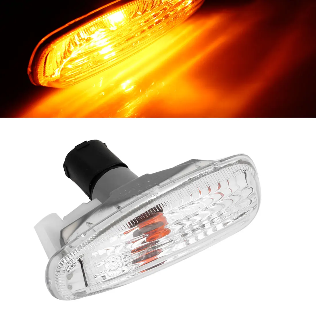 UXCELL Car Front Left Side Amber Color Indicator Light Lens Cover